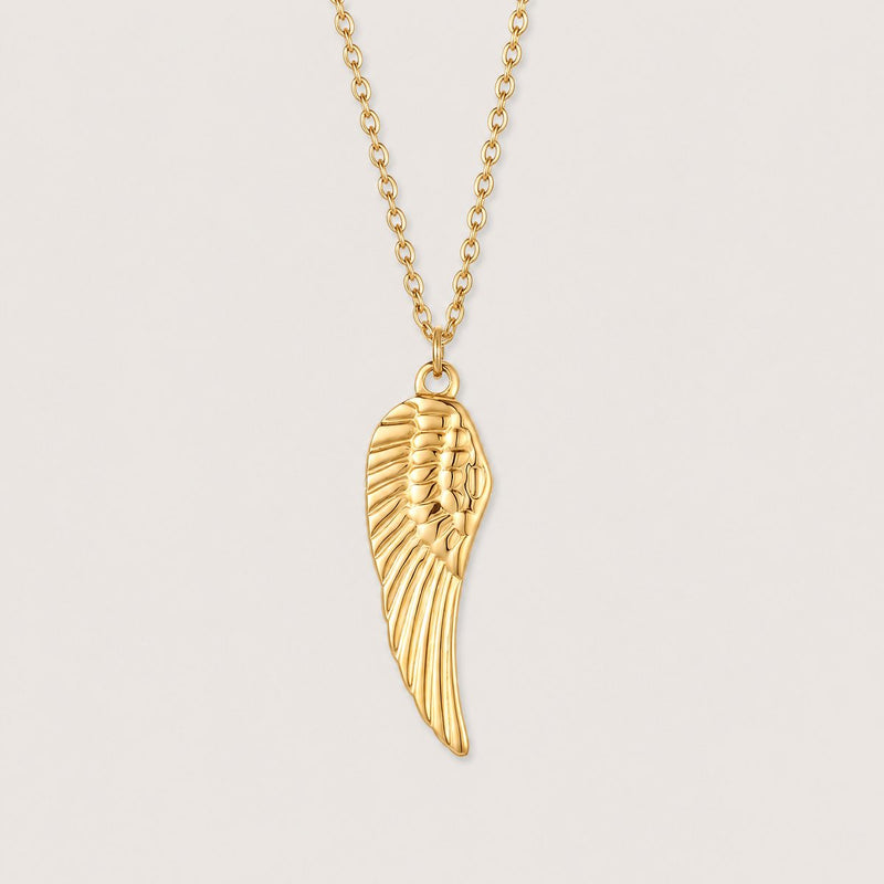 Angel Wing Necklace, Gold tone