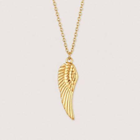 Angel Wing Necklace, Gold tone