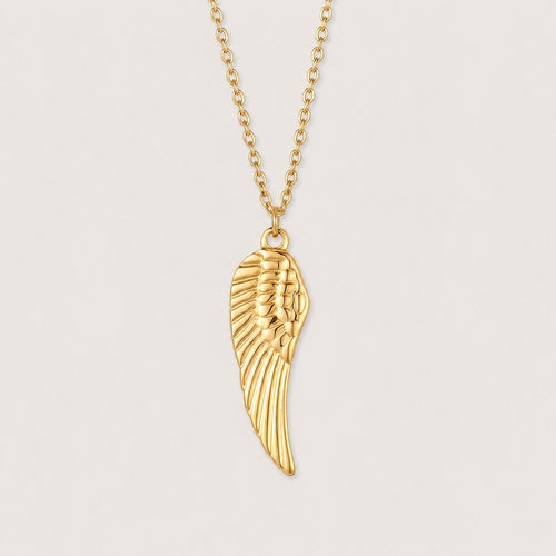 Angel Wing Necklace, Gold tone