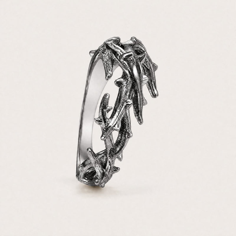 Crown of Thorns Ring, Antique silver tone