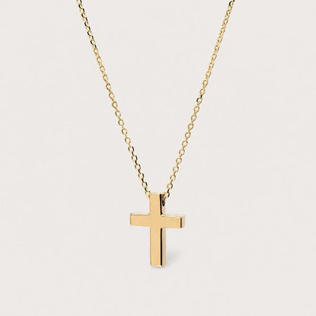Dainty Cross Necklace, Gold tone