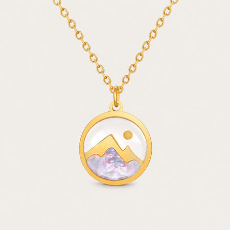 Move Mountains Necklace, Gold tone