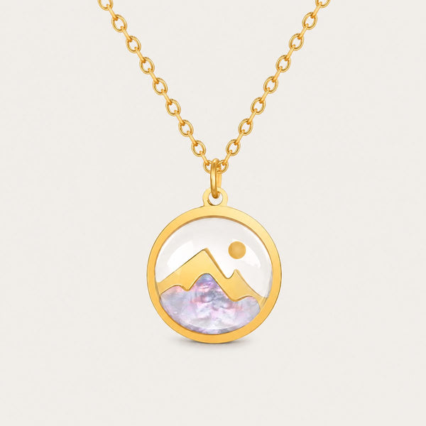 Move Mountains Necklace, Gold tone